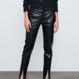 ZARA faux snakeskin / crocodile leather pant